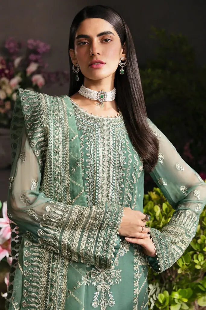 AFROZEH LA FUCHSIA FORMALS EMBROIDERED PURE ORGANZA - 3 PC UNSTITCHED