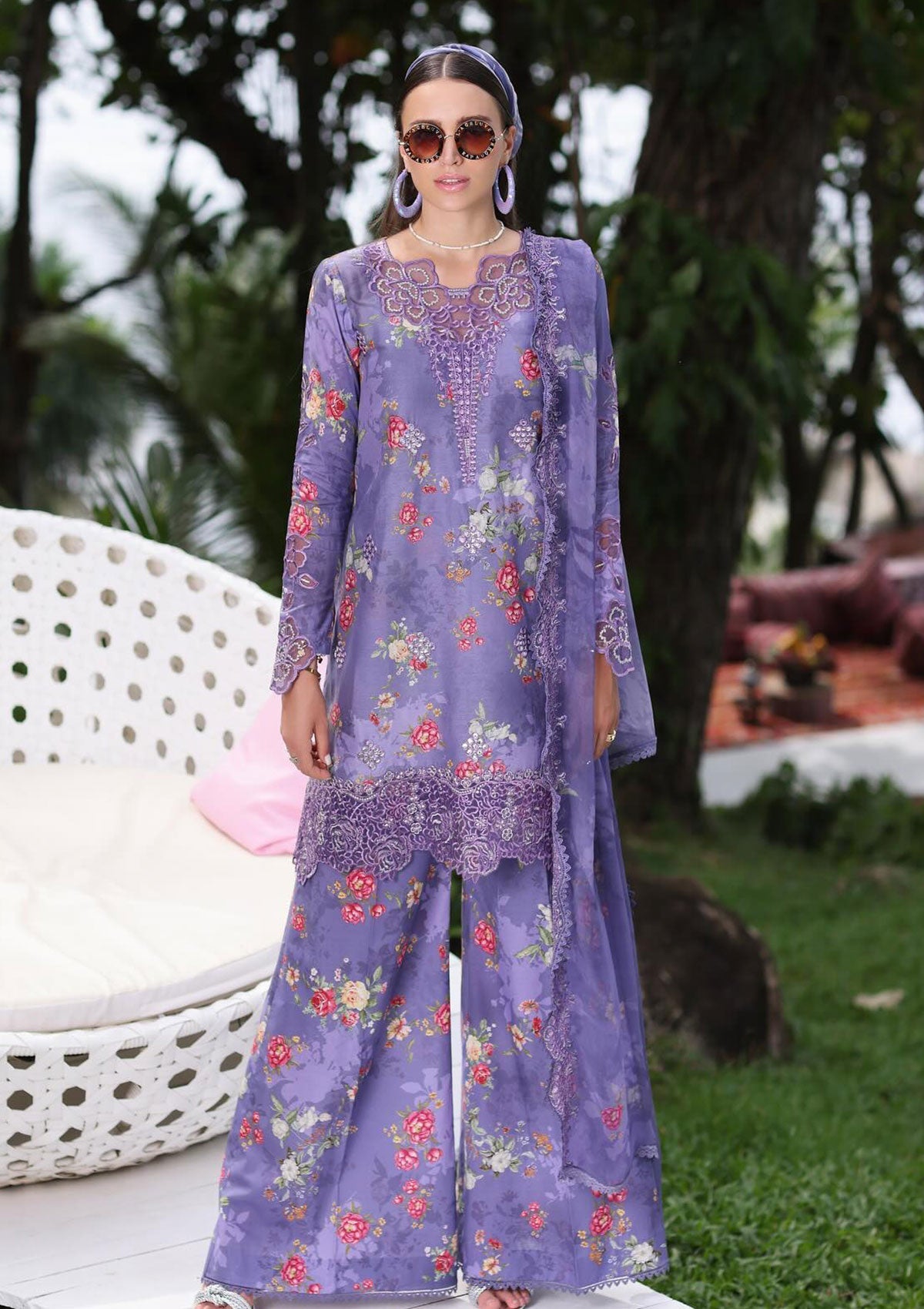 NOOR BY SADIA ASAD LUXURY EMBROIDERED LAWN - 3 PC UNSTITCHED