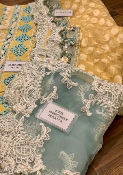 CRIMSON LUXURY CHIKANKARI EMBROIDERED LAWN - 3 PC UNSTITCHED