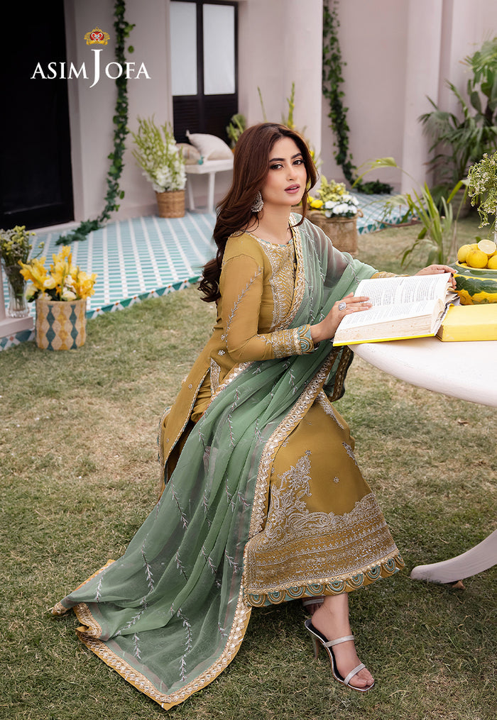ASIM JOFA LUXURY FORMALS EMBROIDERED CHIFFON - 3 PC UNSTITCHED