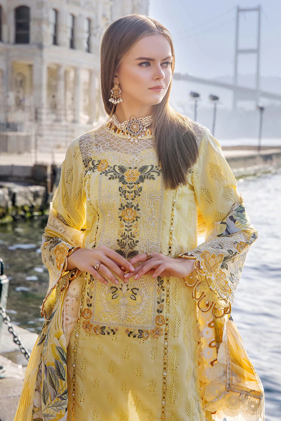 ADNAN LIBAS LUXURY CHIKANKARI EMBROIDERED LAWN - 3 PC UNSTITCHED