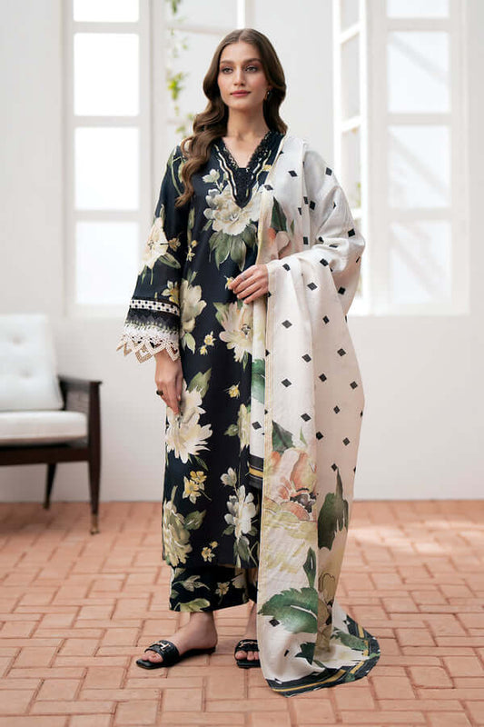 BAROQUE LUXURY EMBROIDERED SWISS LAWN - 3 PC UNSTITCHED
