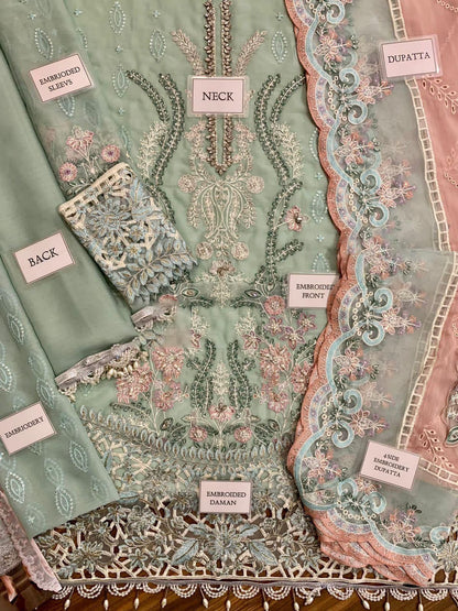 MARIA B LUXURY WEDDING EMBROIDERED CHIFFON - 3 PC UNSTITCHED