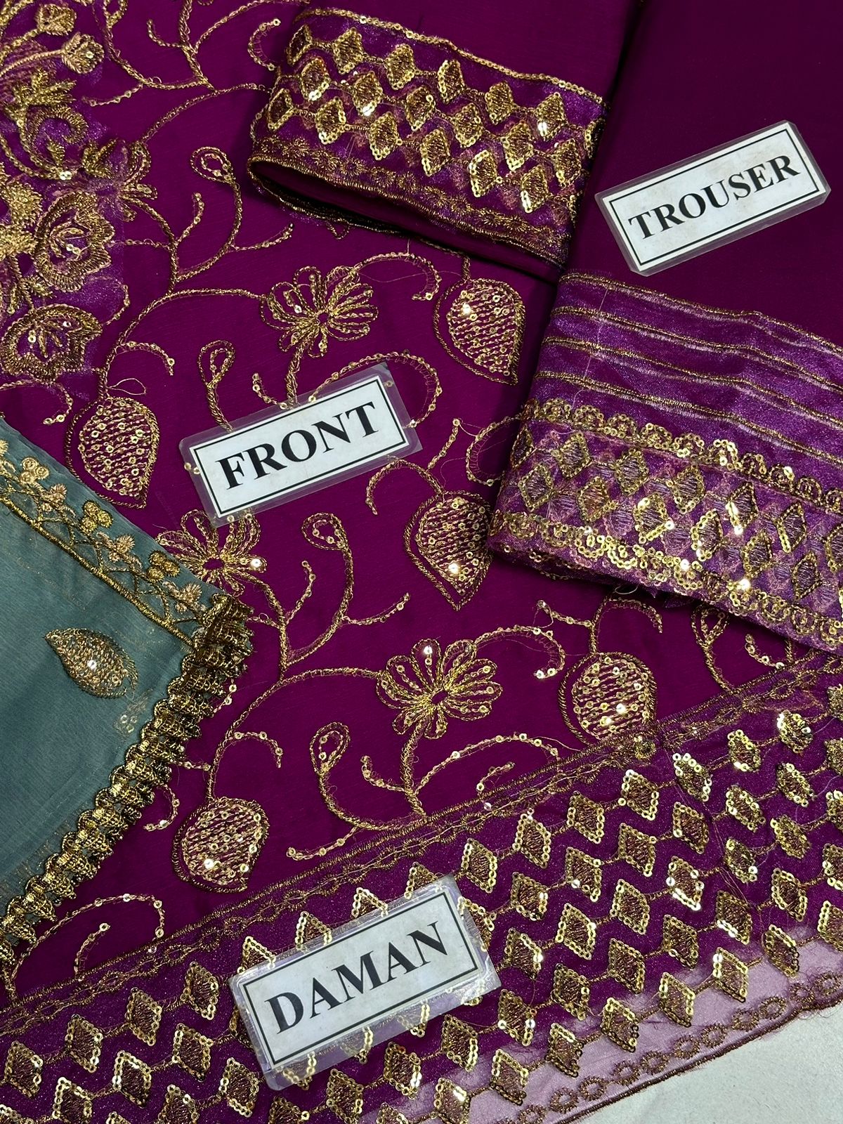ASIM JOFA LUXURY FORMALS EMBROIDERED CHIFFON - 3 PC UNSTITCHED