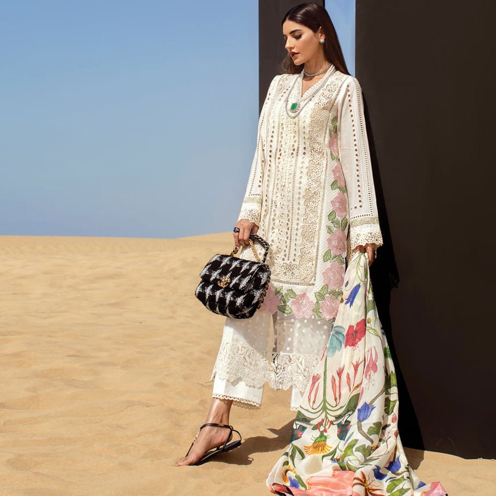 CRIMSON LUXURY CHIKANKARI EMBROIDERED LAWN - 3 PC UNSTITCHED