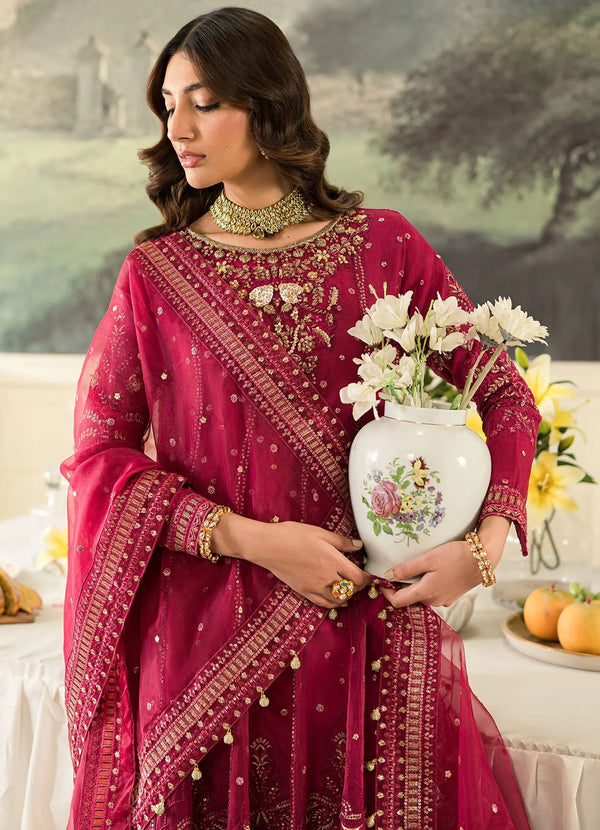 EMAAN ADEEL LUXURY WEDDING EMBROIDERED ORGANZA - 3 PC UNSTITCHED