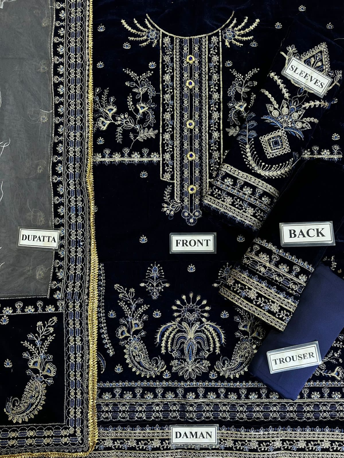 BAROQUE EMBROIDERED VELVET FORMALS - 3 PC UNSTITCHED