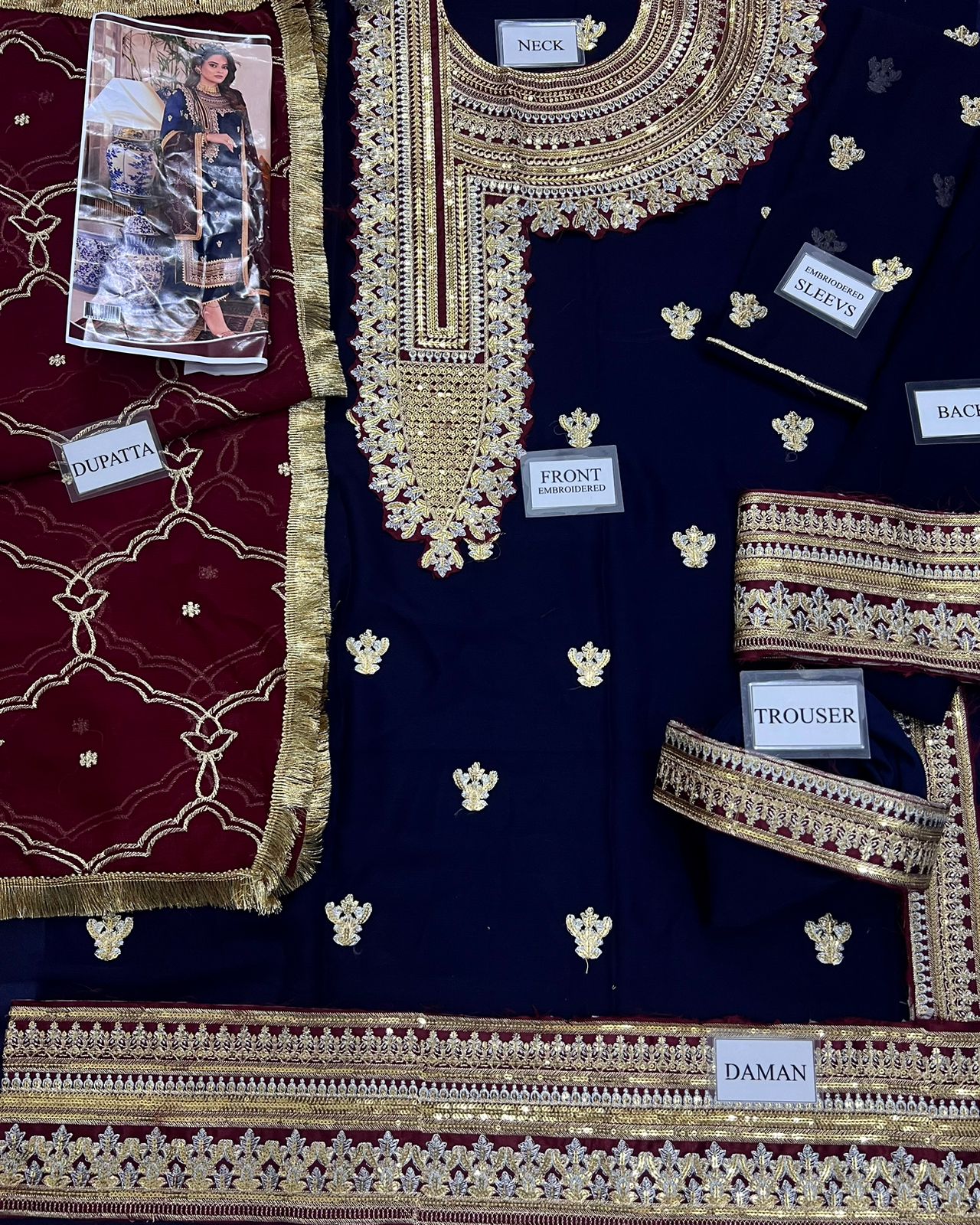 ASIM JOFA LUXURY EMBROIDERED CHIFFON - 3 PC UNSTITCHED