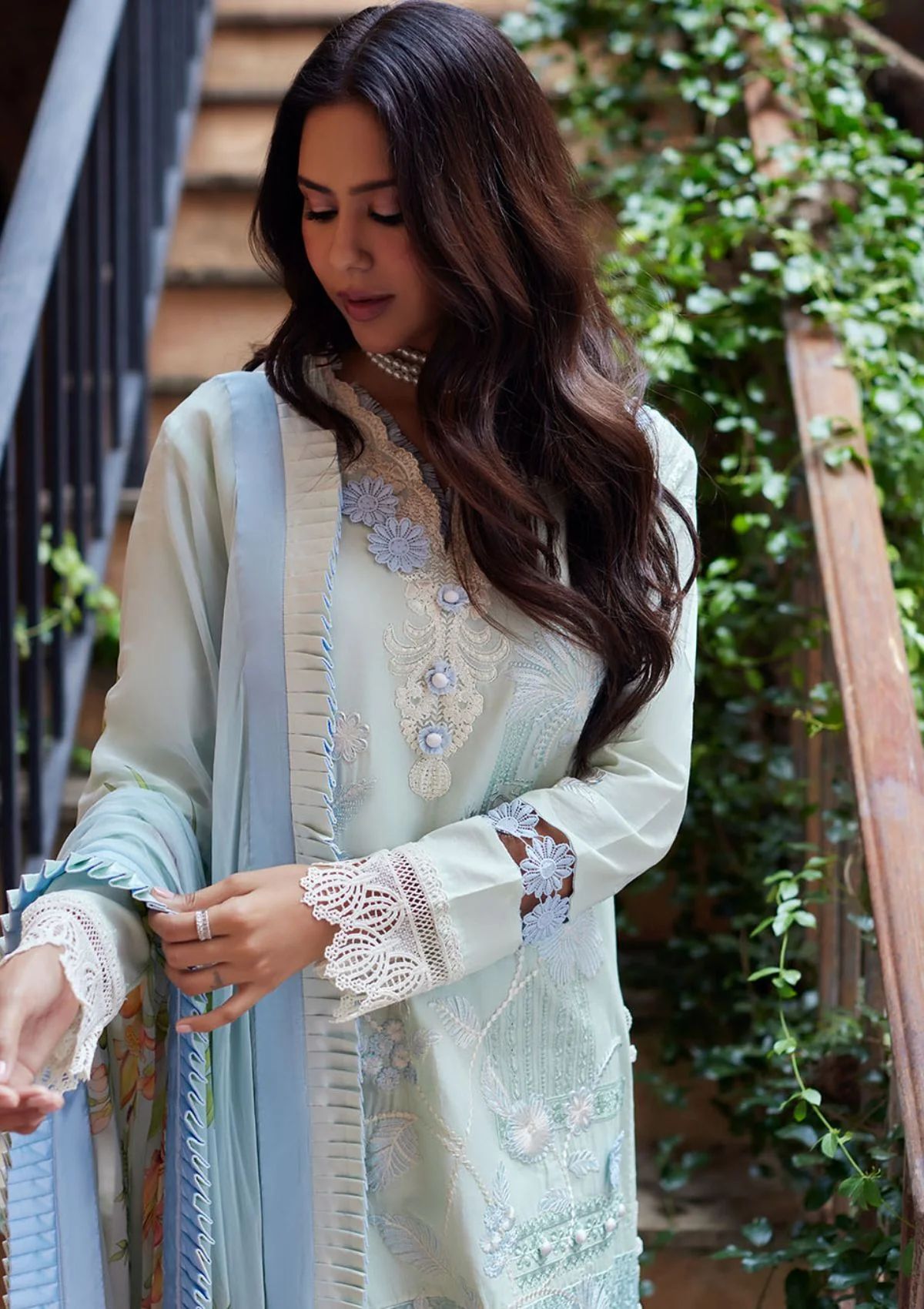 MUSHQ LUXURY CHIKANKARI EMBROIDERED LAWN - 3 PC UNSTITCHED