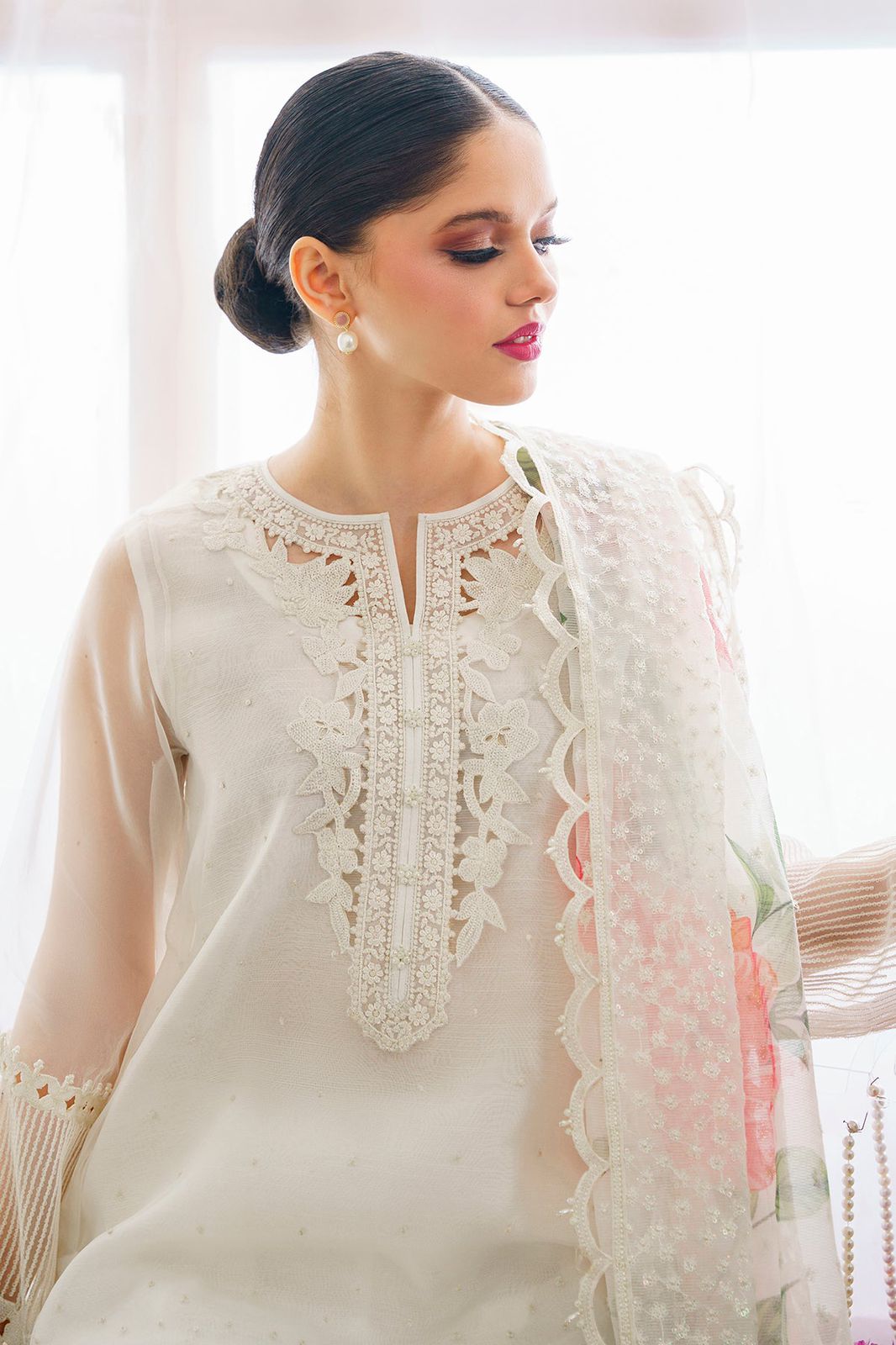 BAROQUE LUXURY EMBROIDERED ORGANZA - 3 PC UNSTITCHED