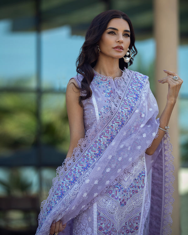 KANWAL MALIK LUXURY CHIKANKARI EMBROIDERED LAWN - 3 PC UNSTITCHED