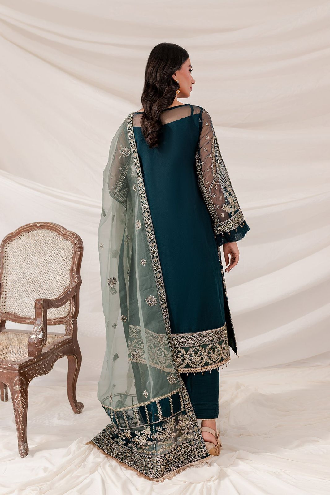 FARASHA LUXURY WEDDING EMBROIDERED ORGANZA - 3 PC UNSTITCHED