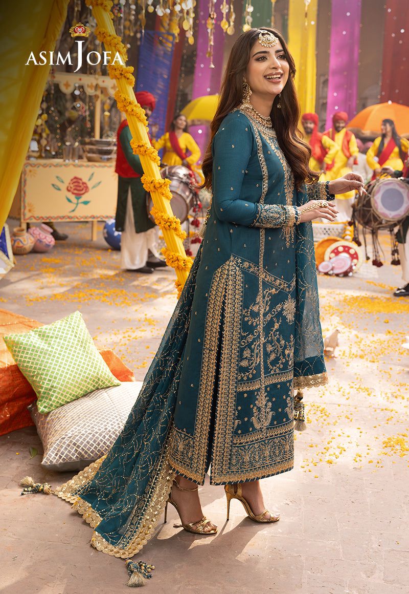ASIM JOFA LUXURY WEDDING EMBROIDERED CHIFFON - 3 PC UNSTITCHED