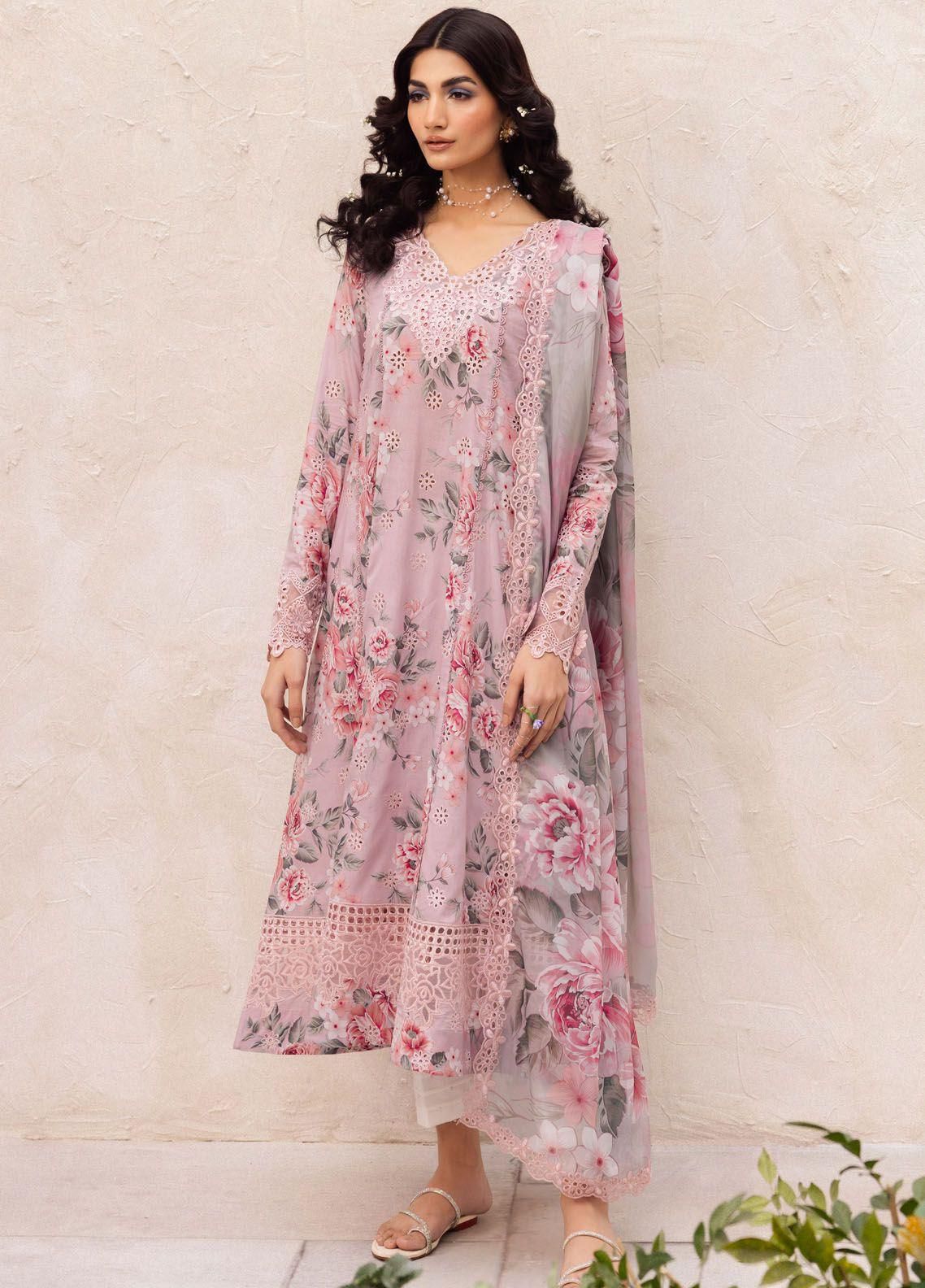 IZNIK LUXURY PRINTED EMBROIDERED CHIKANKARI LAWN - 3 PC UNSTITCHED