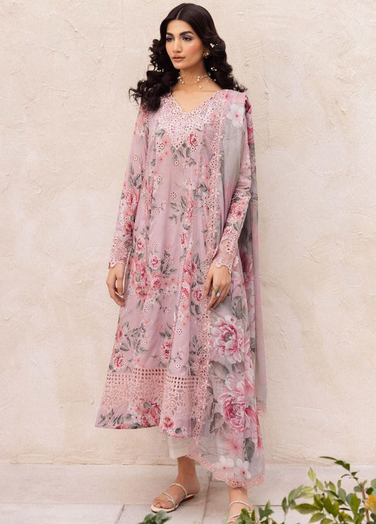IZNIK LUXURY PRINTED EMBROIDERED CHIKANKARI LAWN - 3 PC UNSTITCHED