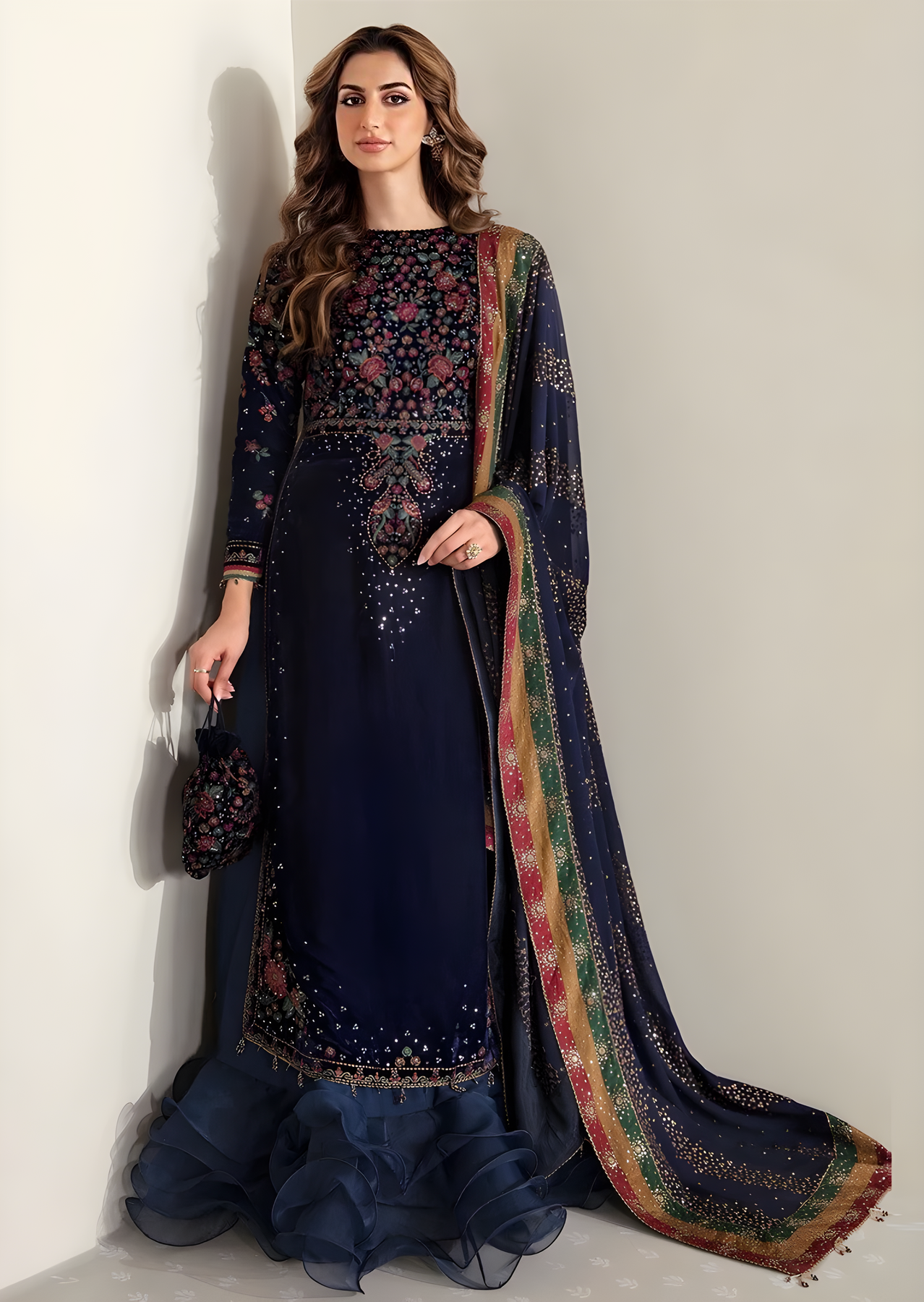 JAZMINE EMBROIDERED VELVET FORMALS - 3 PC UNSTITCHED