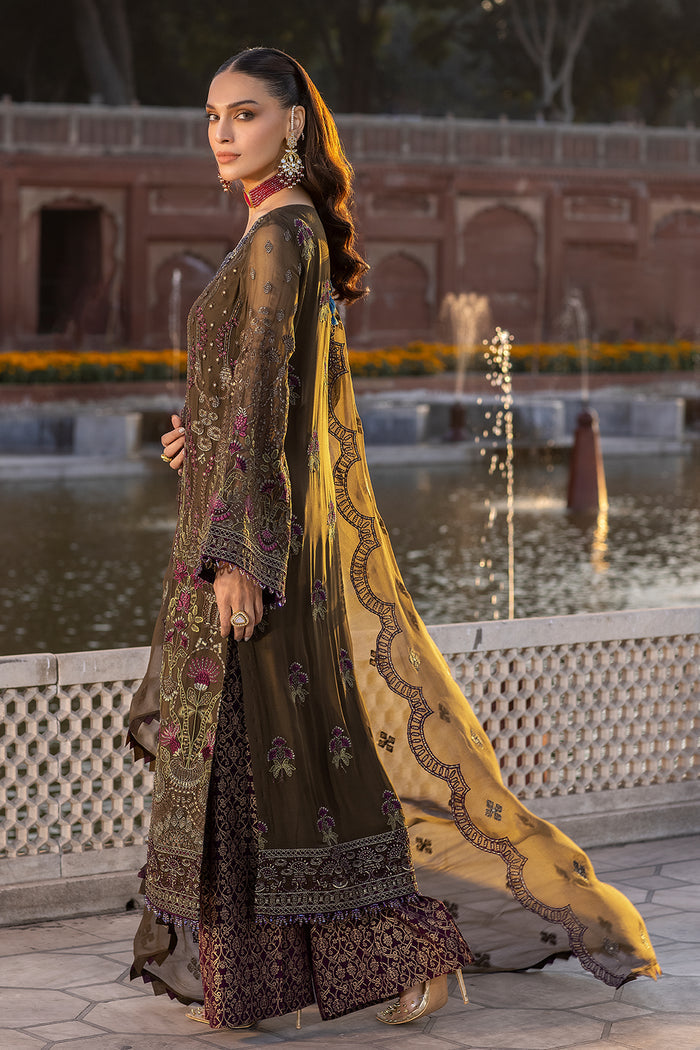 SAFEERA LUXURY WEDDING EMBROIDERED PURE CHIFFON - 3 PC UNSTITCHED
