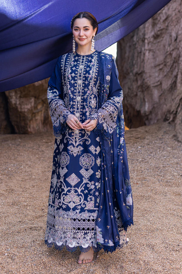QALAMKAR LUXURY CHIKANKARI EMBROIDERED LAWN - 3 PC UNSTITCHED
