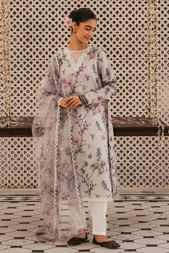 CROSS STITCH LUXURY PRINTED EMBROIDERED LAWN - 3 PC UNSTITCHED