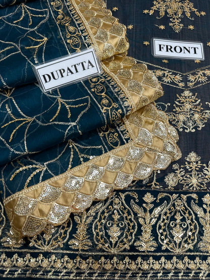 ASIM JOFA LUXURY WEDDING EMBROIDERED CHIFFON - 3 PC UNSTITCHED