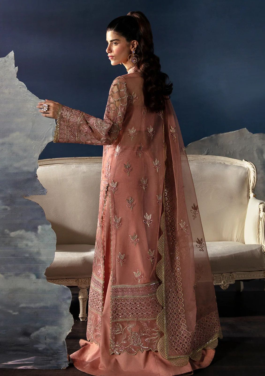 AFROZEH LUXURY WEDDING EMBROIDERED ORGANZA - 3 PC UNSTITCHED