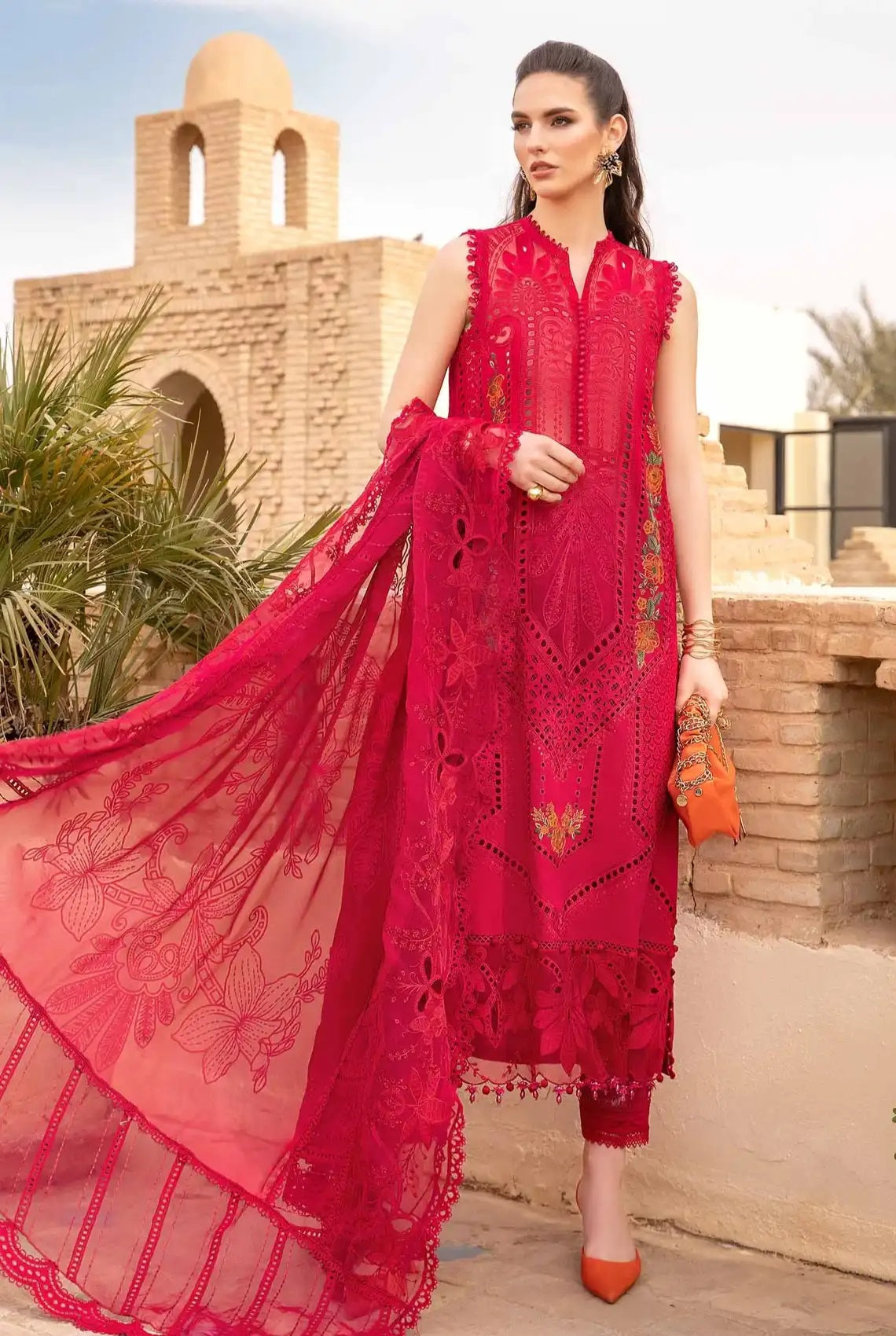 MARIA B LUXURY CHIKANKARI EMBROIDERED LAWN - 3 PC UNSTITCHED