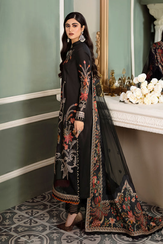 MARIA B SATEEN LUXURY EMBROIDERED CHIKANKARI LAWN - 3 PC UNSTITCHED