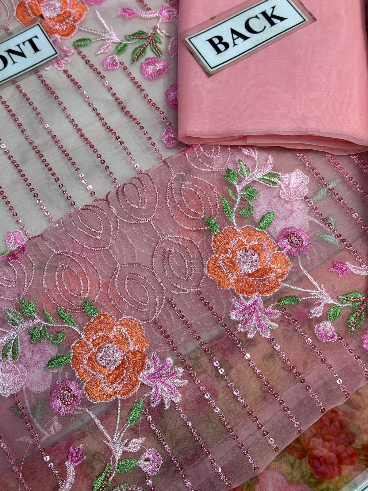 HOOR LUXURY WEDDING EMBROIDERED ORGANZA - 3 PC UNSTITCHED