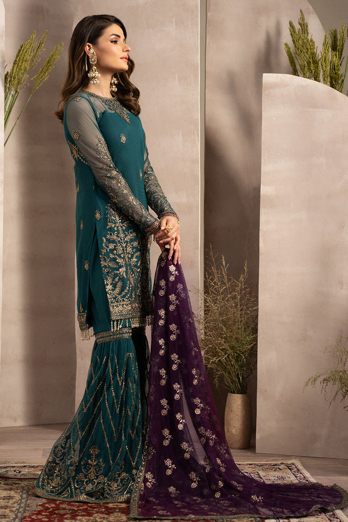 SAFFANA LUXURY WEDDING EMBROIDERED CHIFFON - 3 PC UNSTITCHED