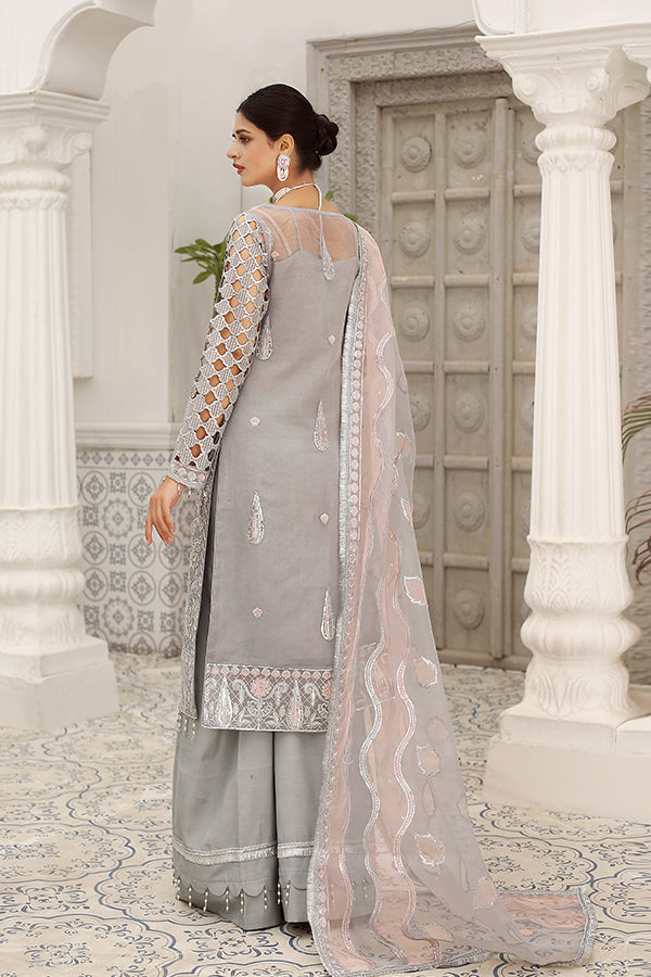 MARYAM'S LEMILSA LUXURY WEDDING EMBROIDERED ORGANZA - 3 PC UNSTITCHED