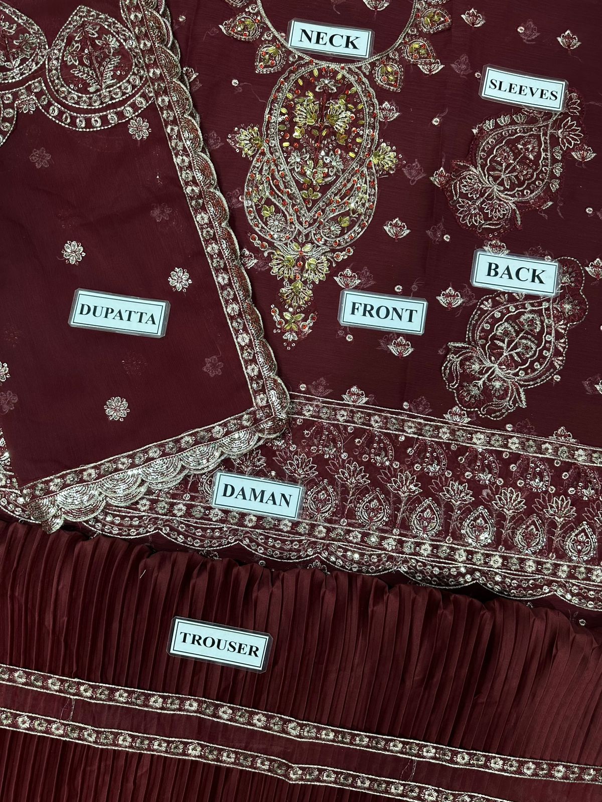 ALIZEH LUXURY WEDDING EMBROIDERED CHIFFON - 3 PC UNSTITCHED
