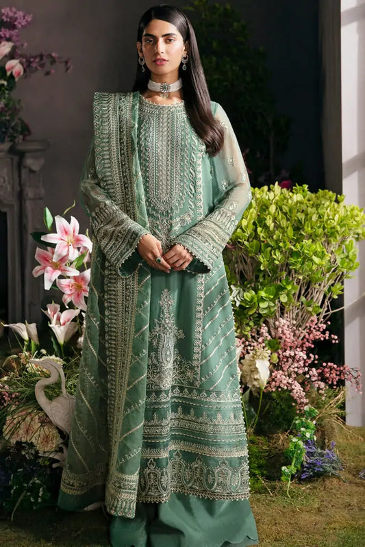 AFROZEH LA FUCHSIA FORMALS EMBROIDERED PURE ORGANZA - 3 PC UNSTITCHED