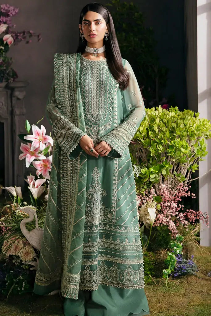AFROZEH LA FUCHSIA FORMALS EMBROIDERED PURE ORGANZA - 3 PC UNSTITCHED
