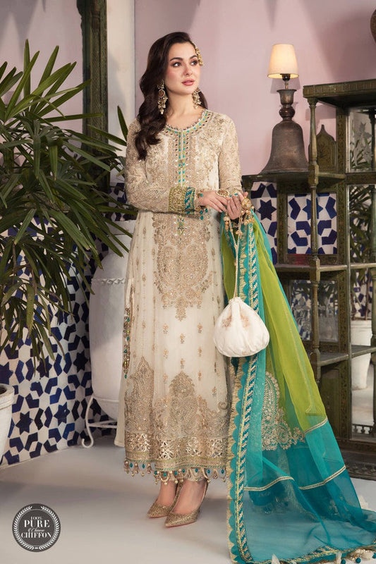 MARIA B LUXURY EMBROIDERED CHIFFON - 3 PC UNSTITCHED