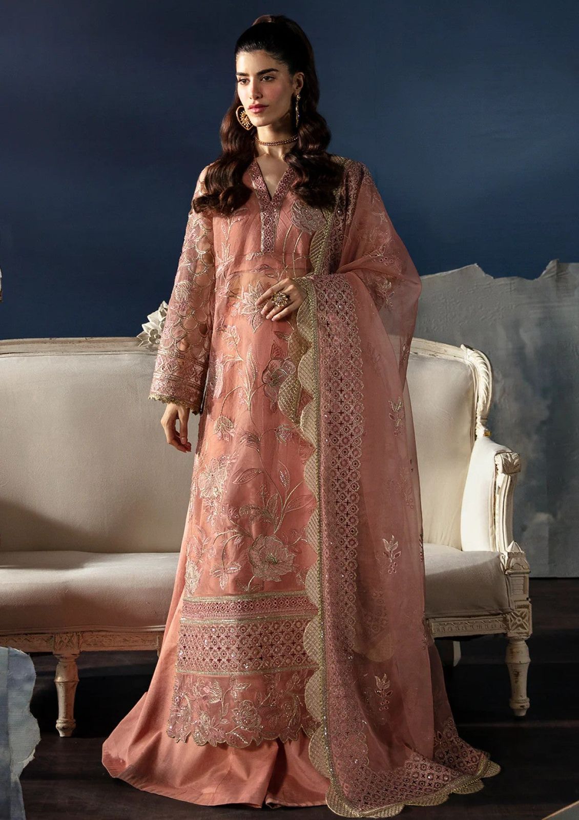 AFROZEH LUXURY WEDDING EMBROIDERED ORGANZA - 3 PC UNSTITCHED