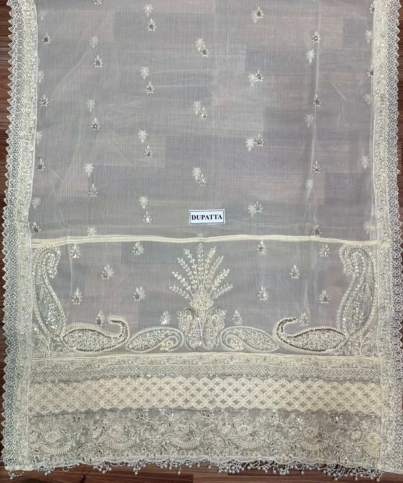 IMROZIA LUXURY WEDDING EMBROIDERED SEMI PURE CHIFFON - 3 PC UNSTITCHED