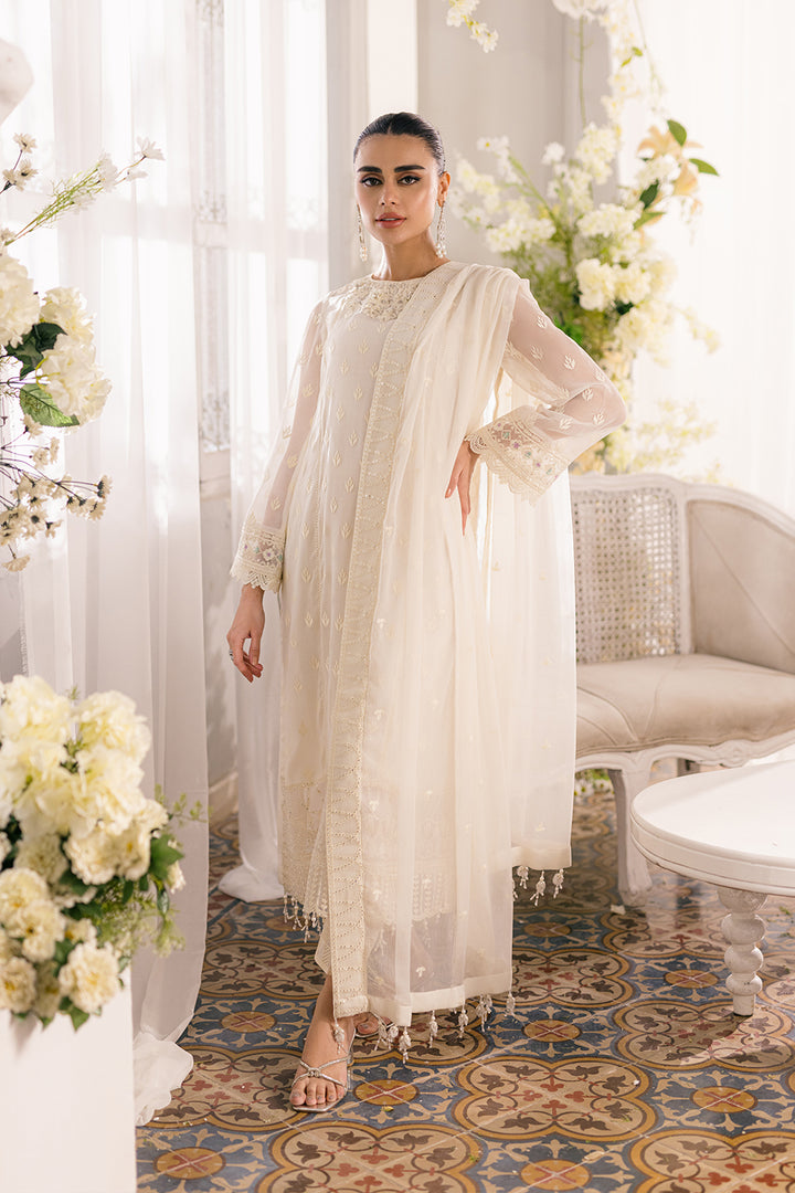 AZURE LUXURY WEDDING EMBROIDERED SEMI PURE CHIFFON - 3 PC UNSTITCHED