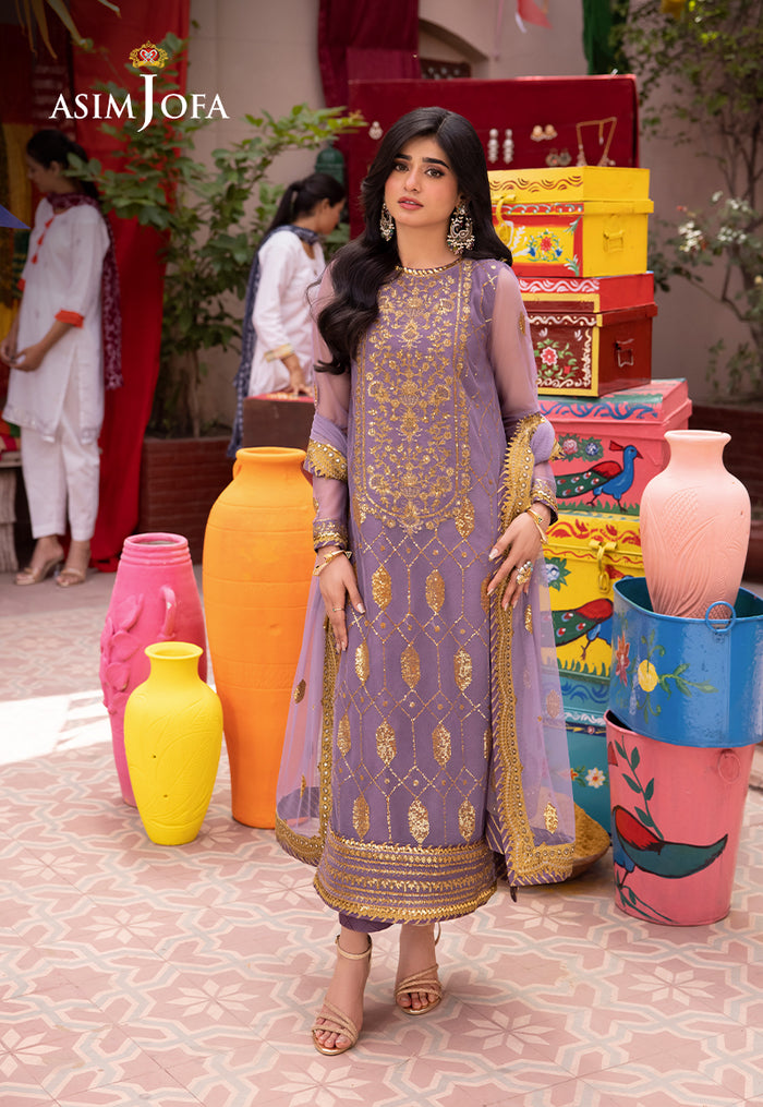 ASIM JOFA LUXURY EMBROIDERED CHIFFON - 3 PC UNSTITCHED