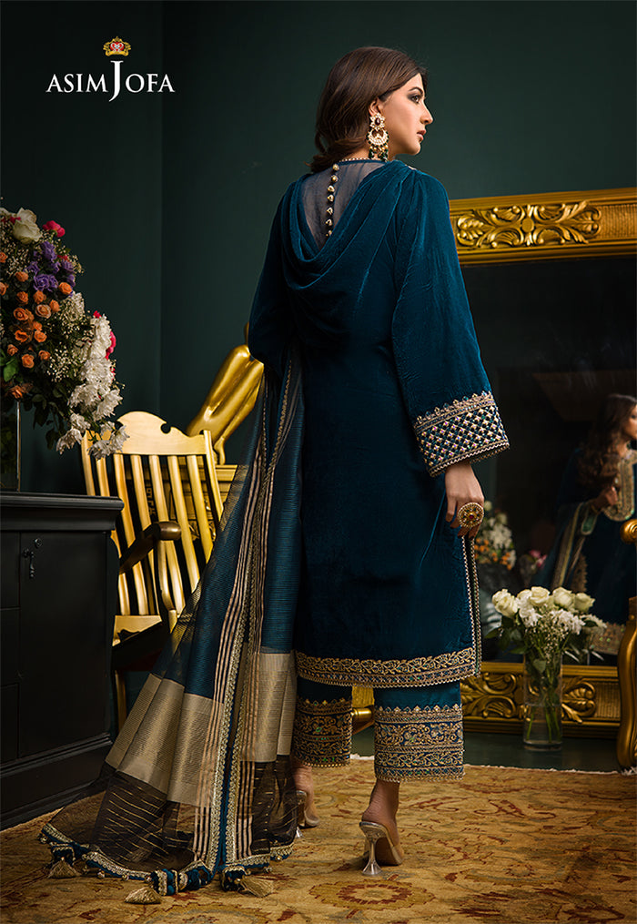 ASIM JOFA LUXURY WEDDING EMBROIDERED CHIFFON - 3 PC UNSTITCHED
