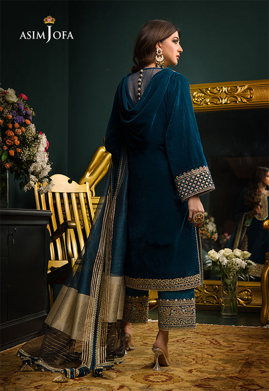 ASIM JOFA LUXURY WEDDING EMBROIDERED CHIFFON - 3 PC UNSTITCHED