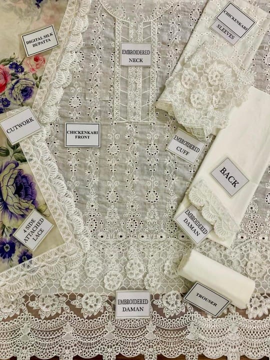 Motifz Luxury Lawn Collection 3 pc Unstitched Suit