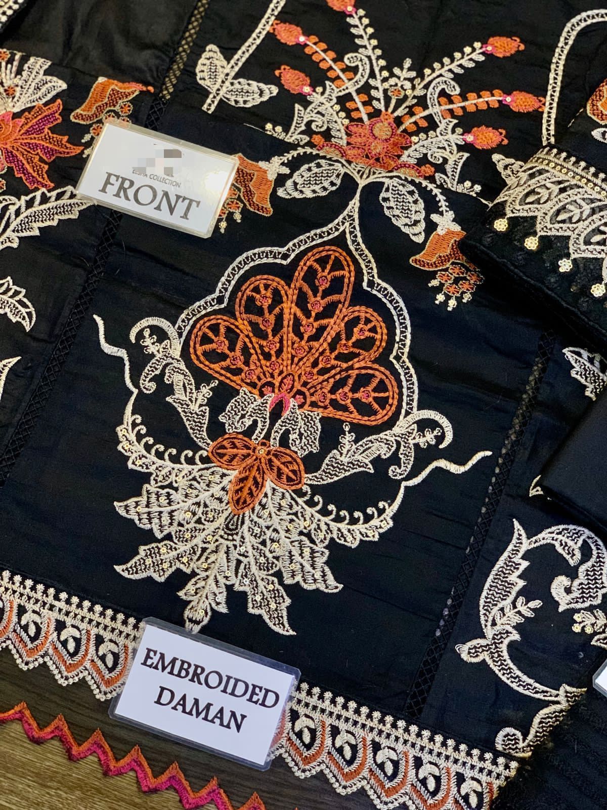 MARIA B SATEEN LUXURY EMBROIDERED CHIKANKARI LAWN - 3 PC UNSTITCHED