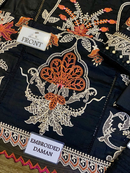 MARIA B SATEEN LUXURY EMBROIDERED CHIKANKARI LAWN - 3 PC UNSTITCHED