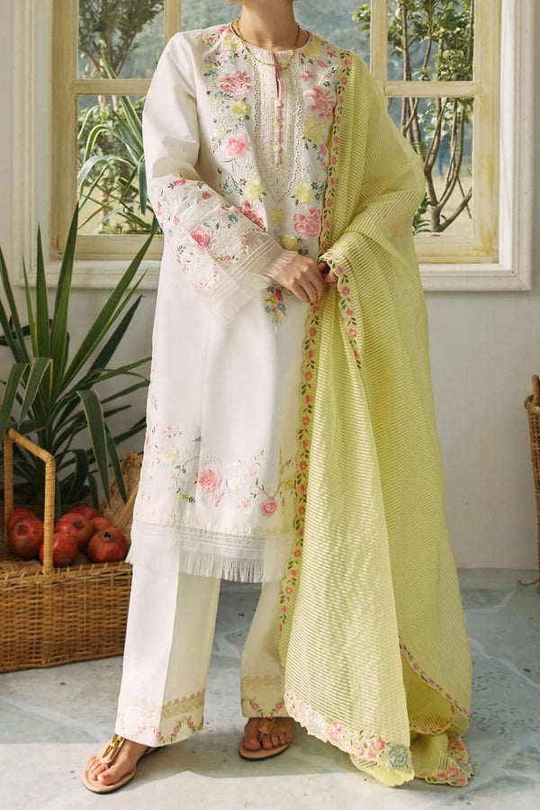 ZARA SHAHJAHAN LUXURY CHIKANKARI EMBROIDERED LAWN - 3 PC UNSTITCHED