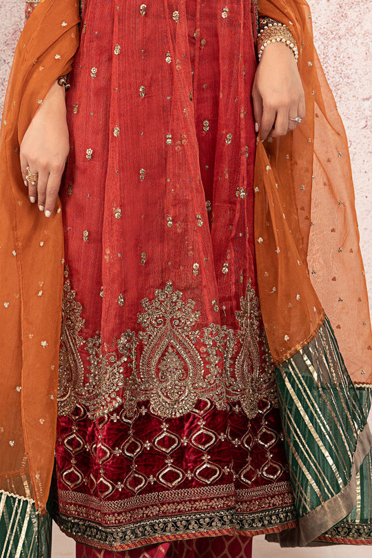 MARIA B LUXURY EMBROIDERED KHADDI NET - 3 PC UNSTITCHED