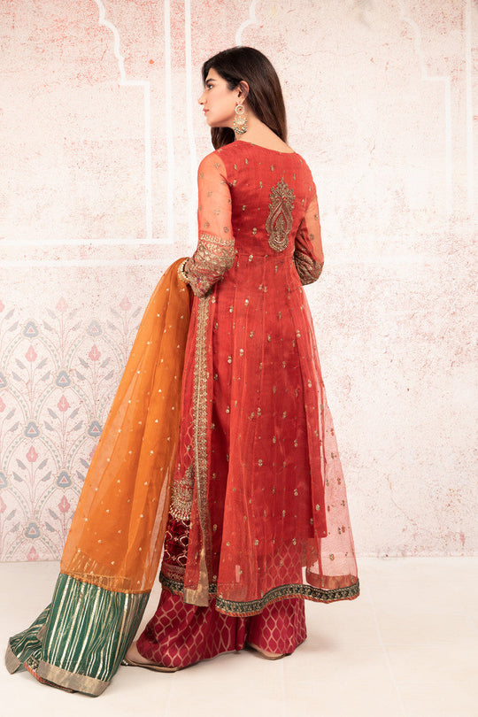 MARIA B LUXURY EMBROIDERED KHADDI NET - 3 PC UNSTITCHED