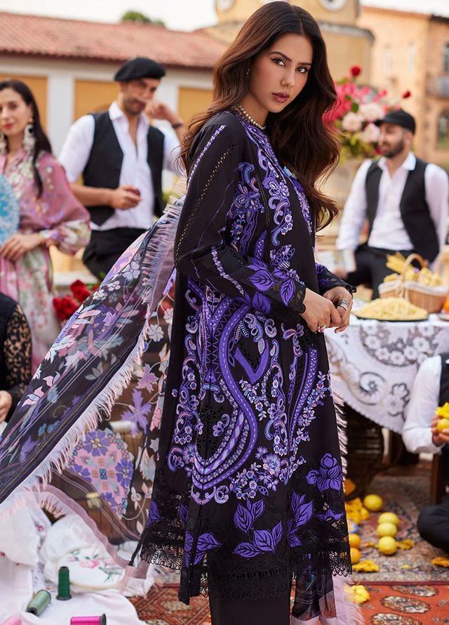 MUSHQ EMBROIDERED LAWN - 3 PC UNSTITCHED