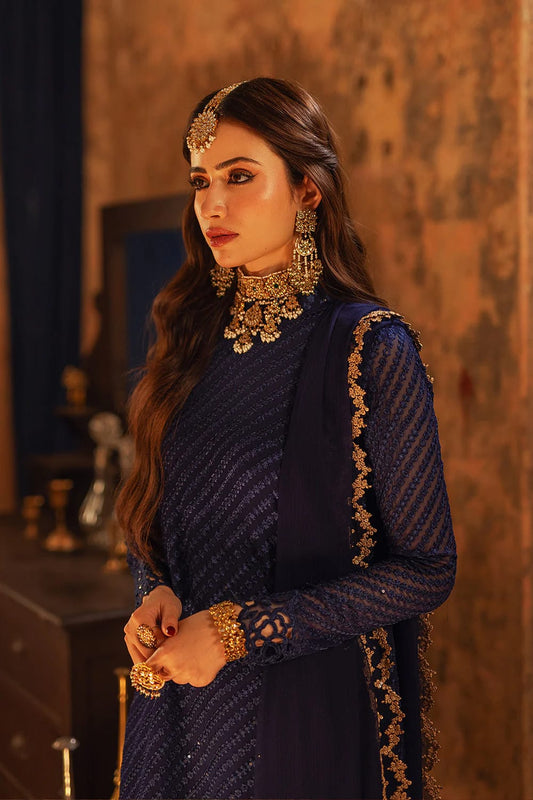 Azure Luxury Semi pure Chiffon Collection 3- PC Unstitched