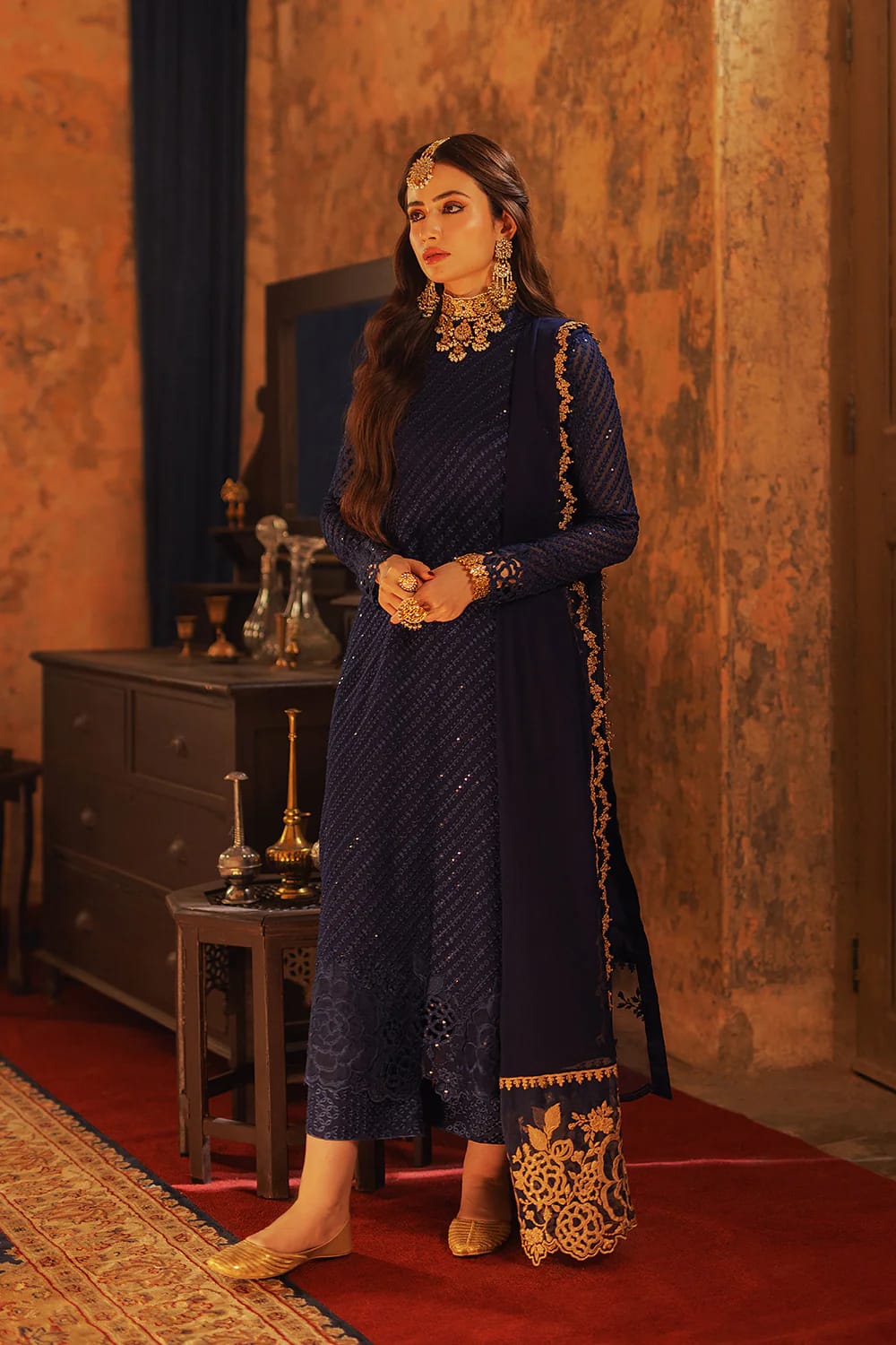 Azure Luxury Semi pure Chiffon Collection 3- PC Unstitched