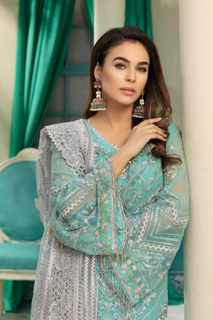 Emaan Adeel Luxury Semi Pure Chiffon Embroidered - 3 PC Unstitched